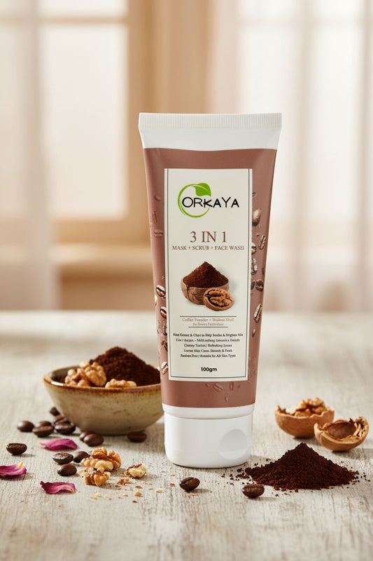 ORKAYA 3-in-1 Coffee & Walnut Face wash