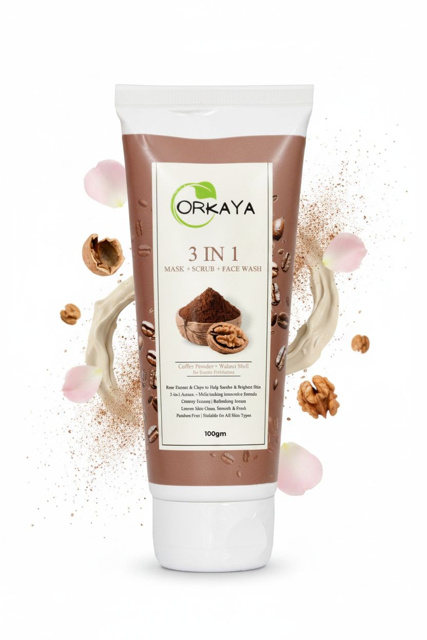 ORKAYA 3-in-1 Coffee & Walnut Face wash