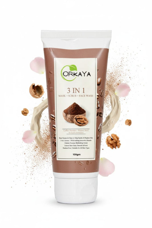 ORKAYA 3-in-1 Coffee & Walnut Face wash