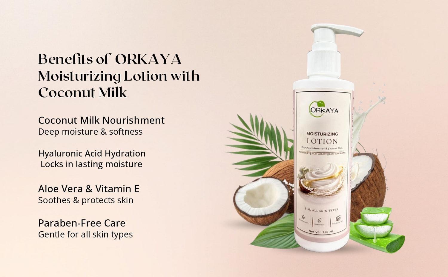 Orkaya Moisturizing Lotion with Coconut Milk
