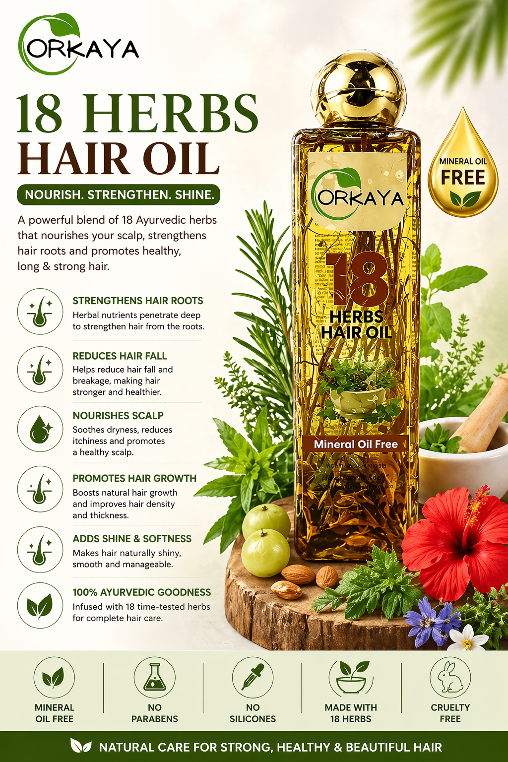 ORKAYA 18 Herbs Hair Oil