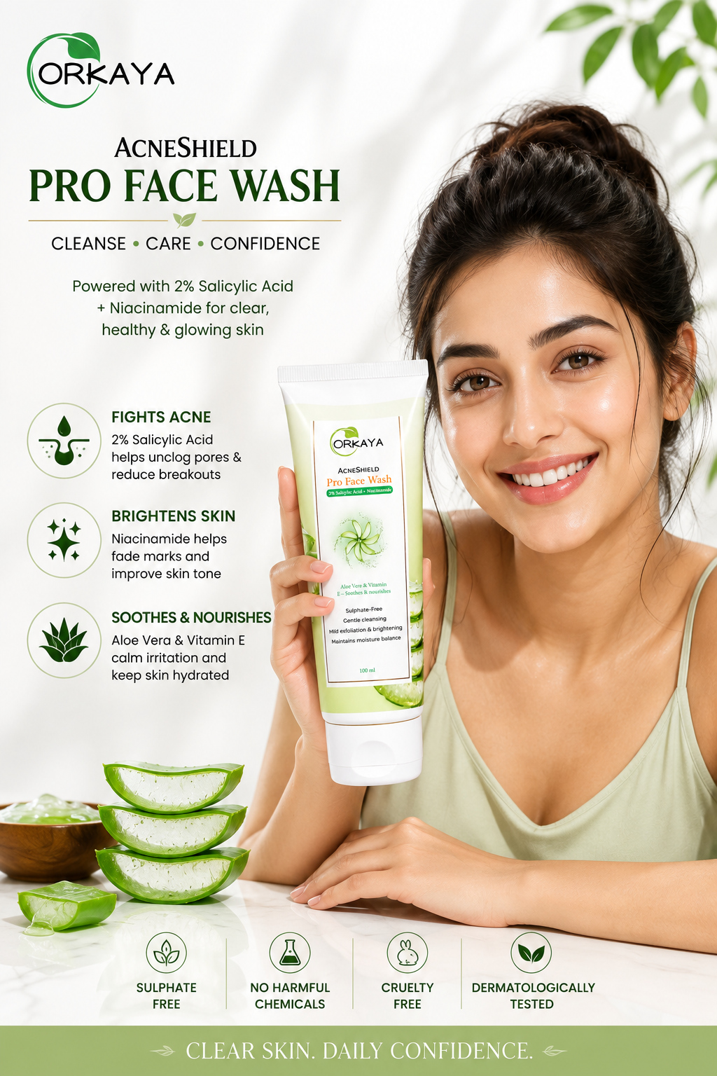 ORKAYA Acne Shield Pro Face Wash
