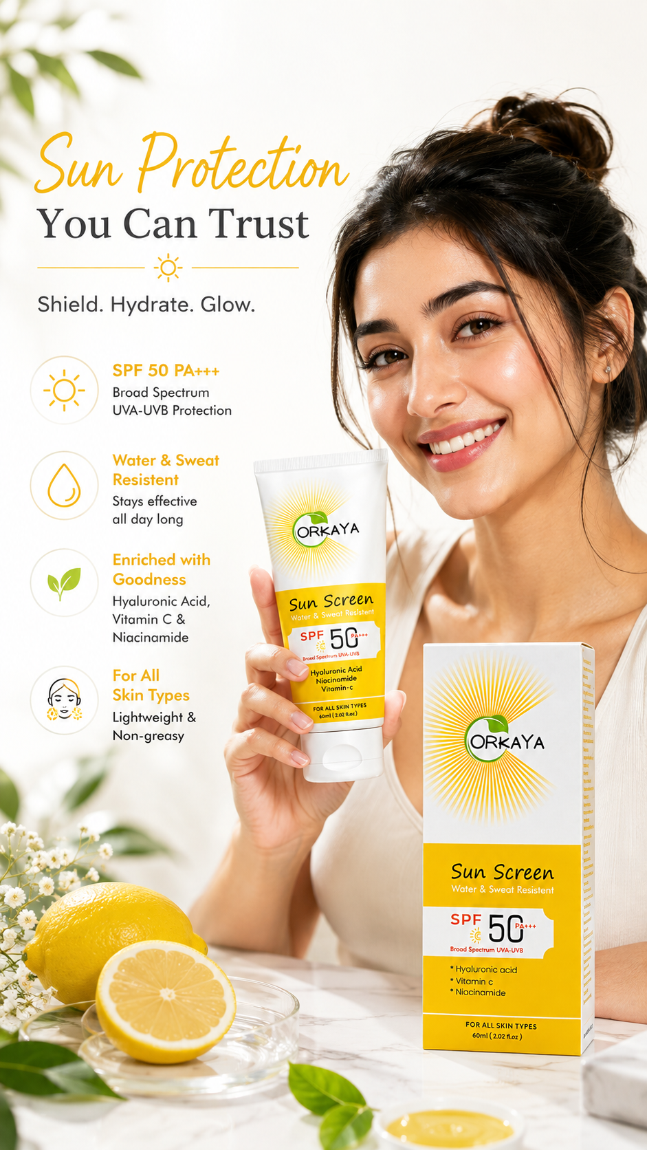 ORKAYA Sunscreen SPF 50 PA+++
