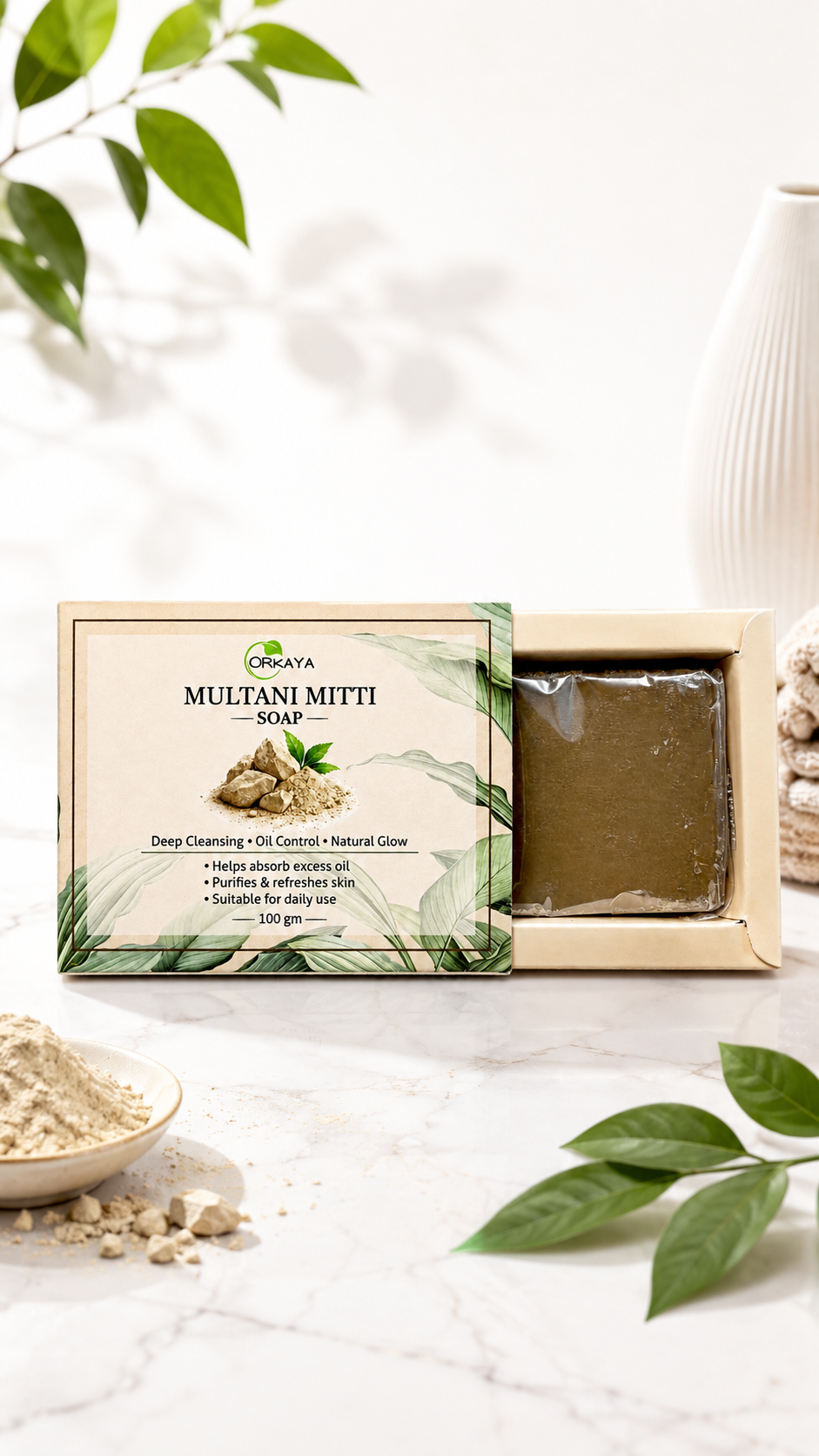 ORKAYA Multani Mitti Soap Pack of 2*100 gm