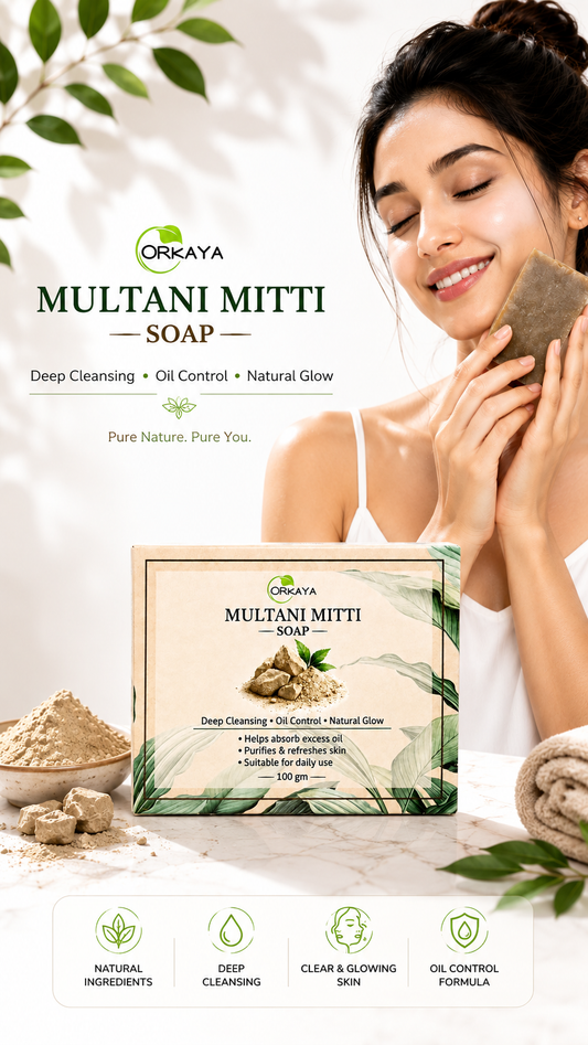 ORKAYA Multani Mitti Soap Pack of 2*100 gm