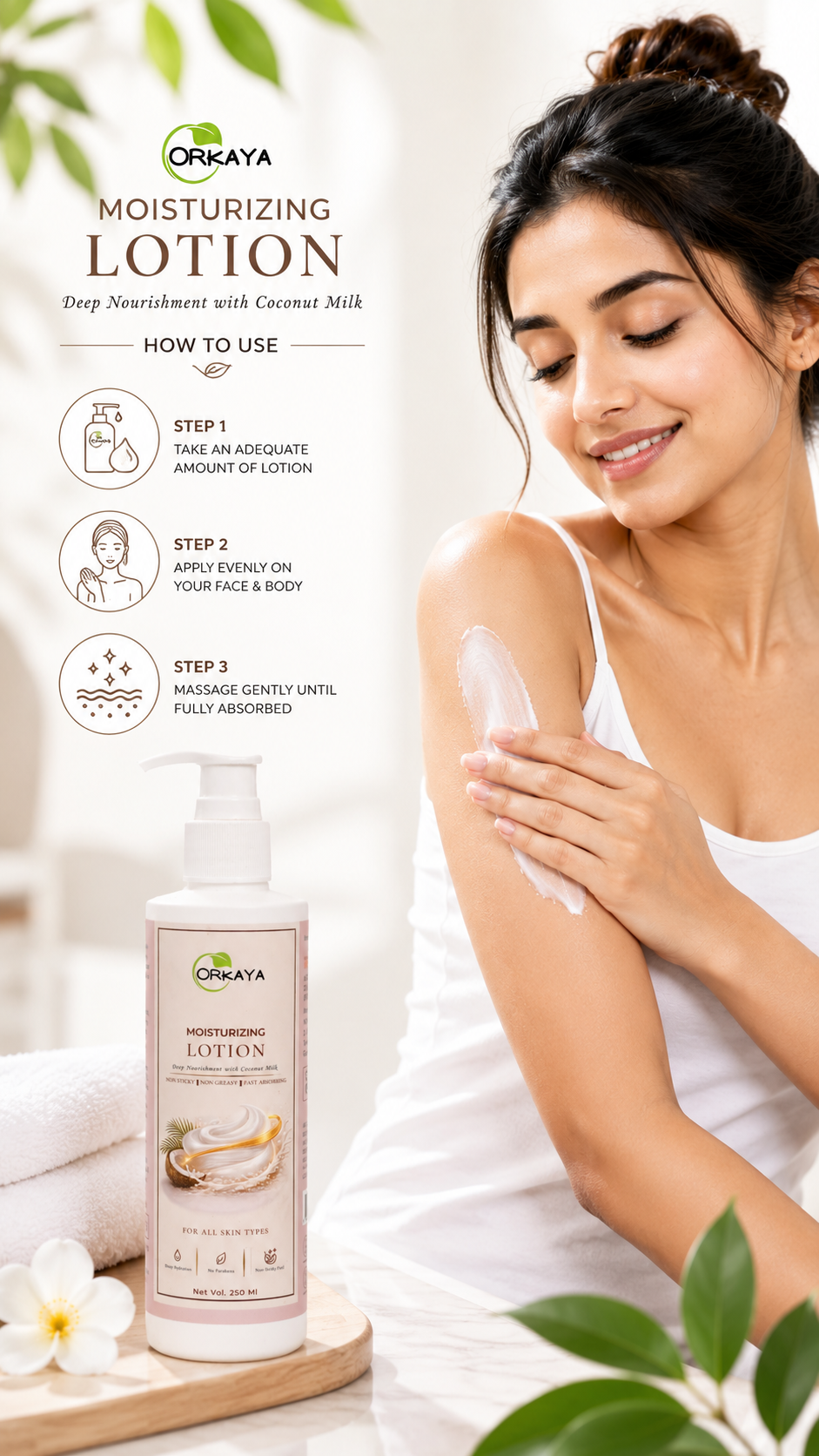 ORKAYA Moisturizing Lotion with Coconut Milk