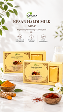 ORKAYA Kesar Haldi Milk Soap Pack of 2*100gm