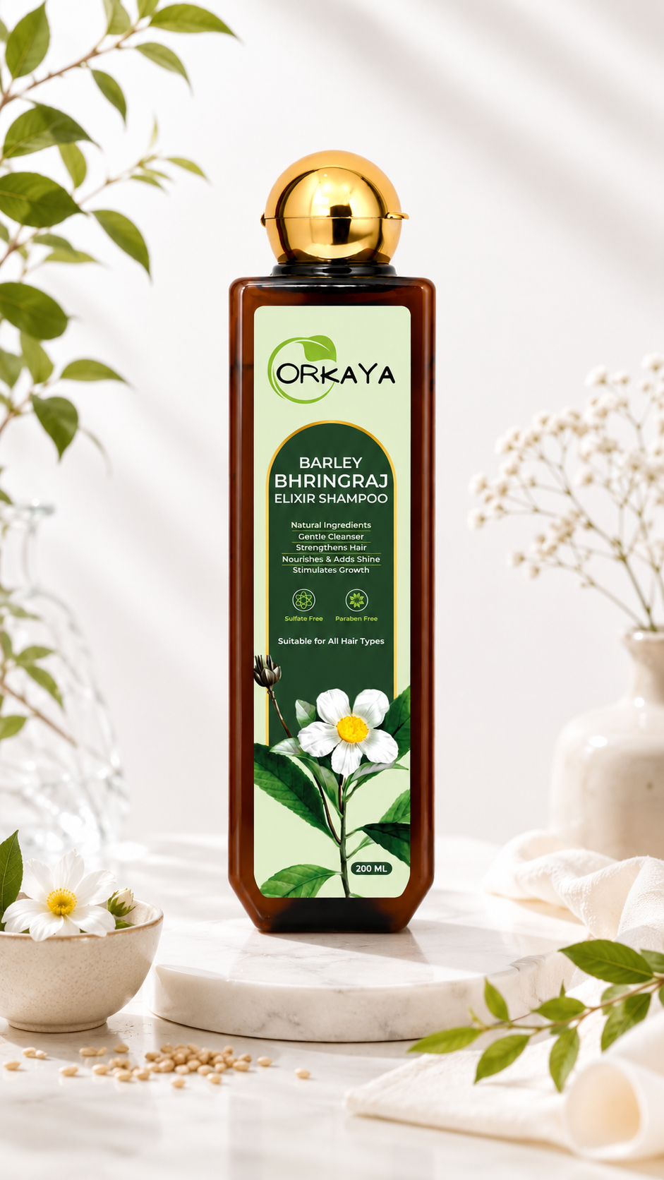ORKAYA Barley Bhringraj Elixir Shampoo
