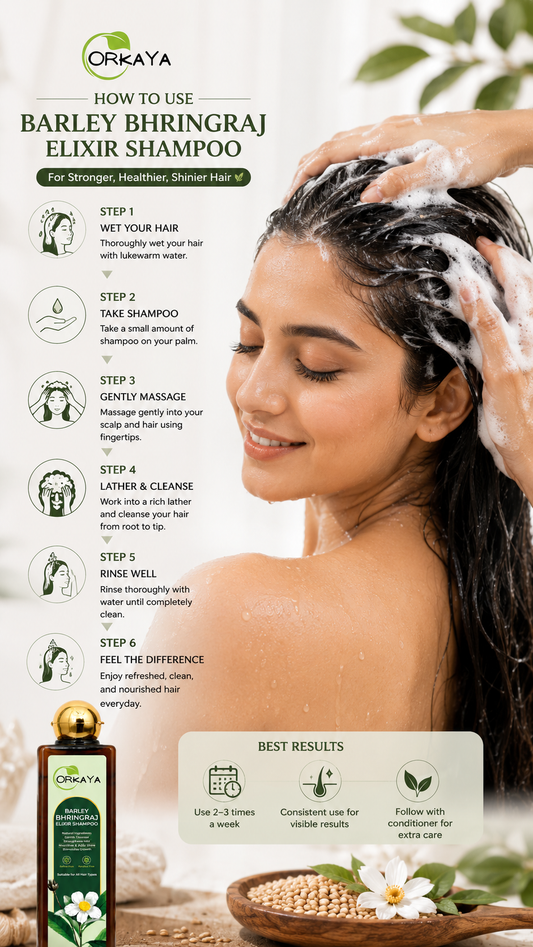 ORKAYA Barley Bhringraj Elixir Shampoo
