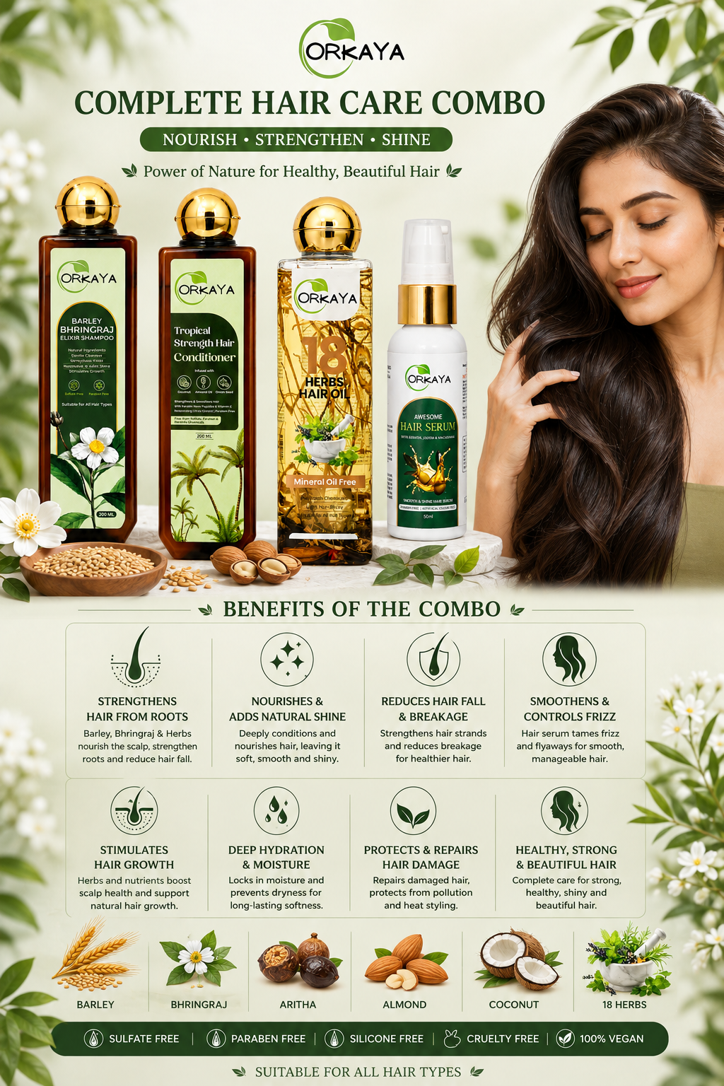 ORKAYA Complete Hair Care Combo
