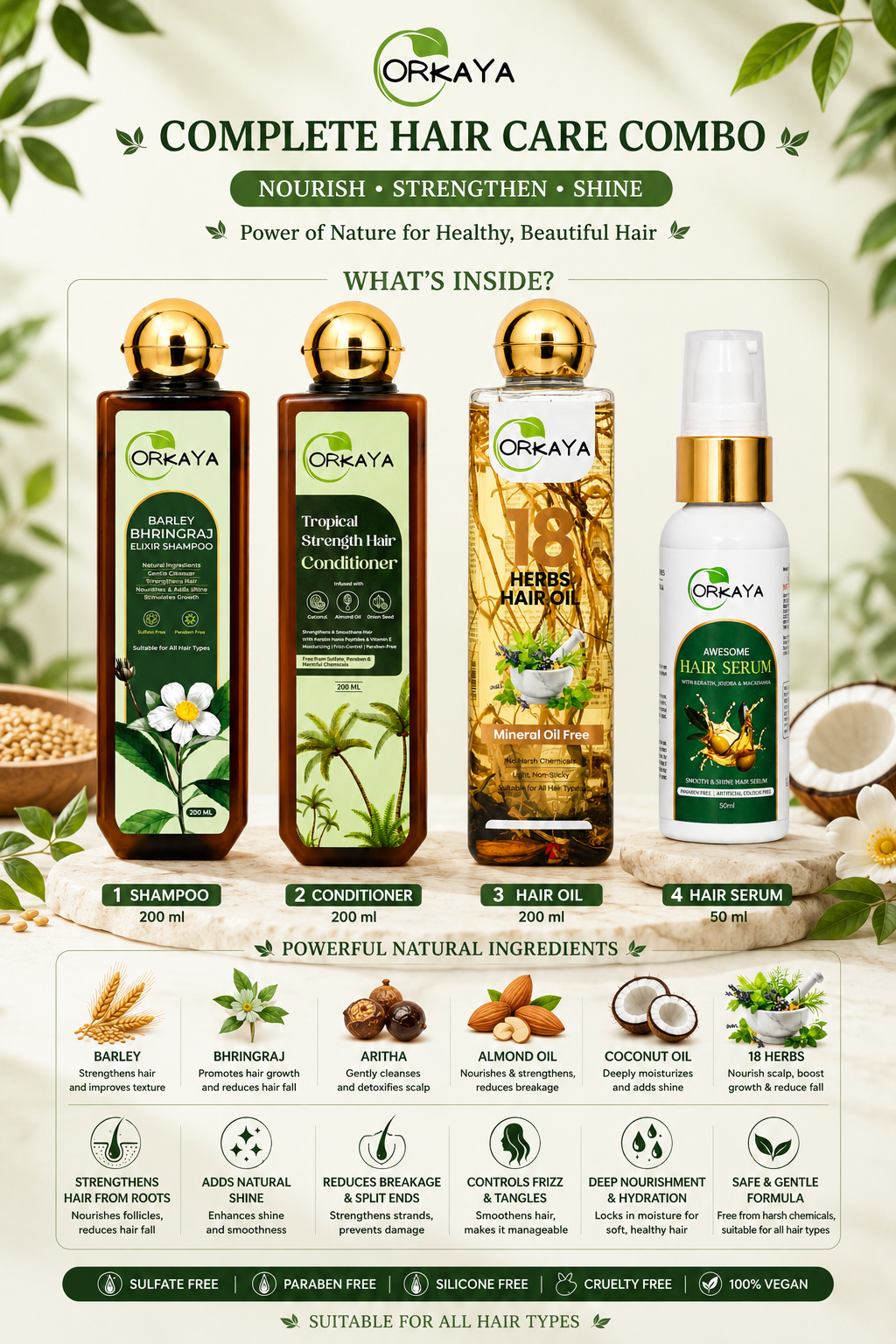 ORKAYA Complete Hair Care Combo