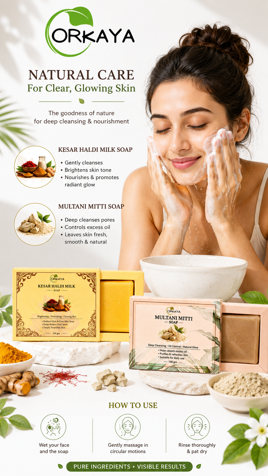 ORKAYA Natural Glow Soap Combo