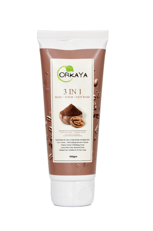 ORKAYA 3-in-1 Coffee & Walnut Face wash