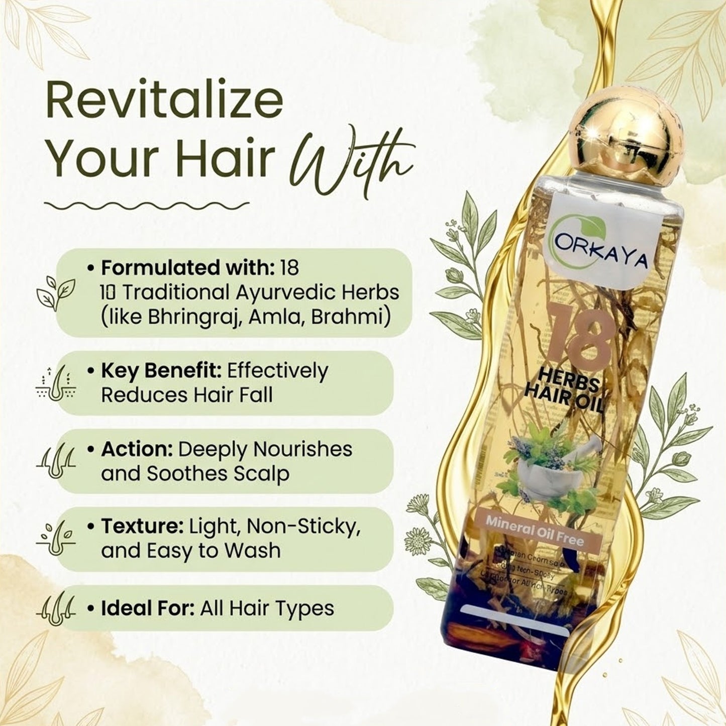 Orkaya 18 Herbs Hair Oil